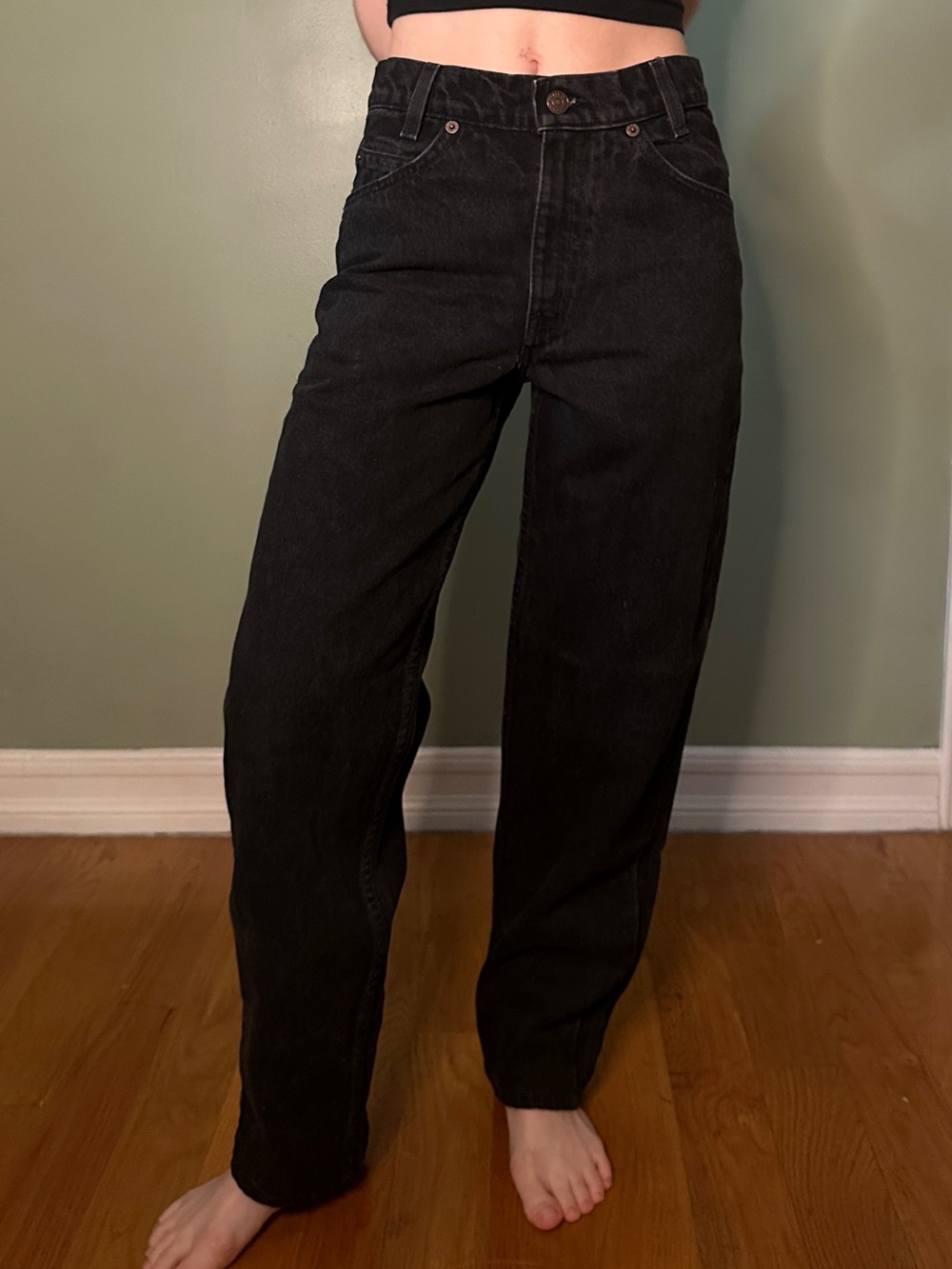 Vintage 90s Levi’s 550 Orange Tab Student Fit Black Jeans